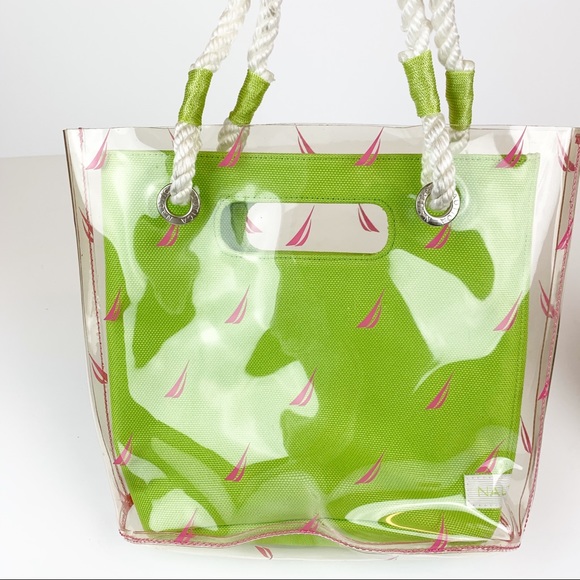 lime green transparent purse